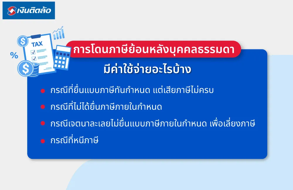 การโดนภาษีย้อนหลังบุคคลธรรมดา มีค่าใช้จ่ายอะไรบ้าง
